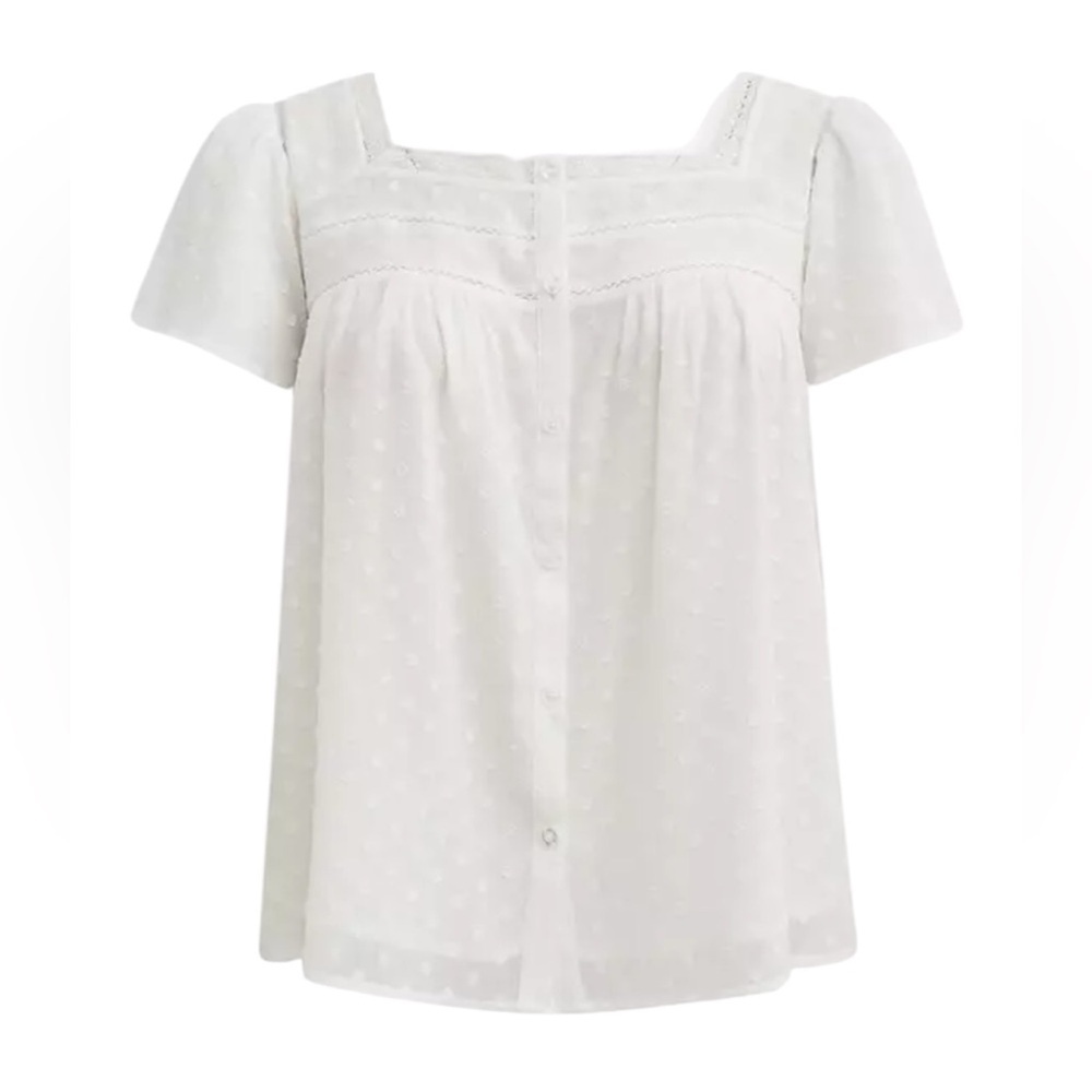 Torrid Chiffon Clip Dot Button-Front Blouse Size 2X NWT - Picture 5 of 11